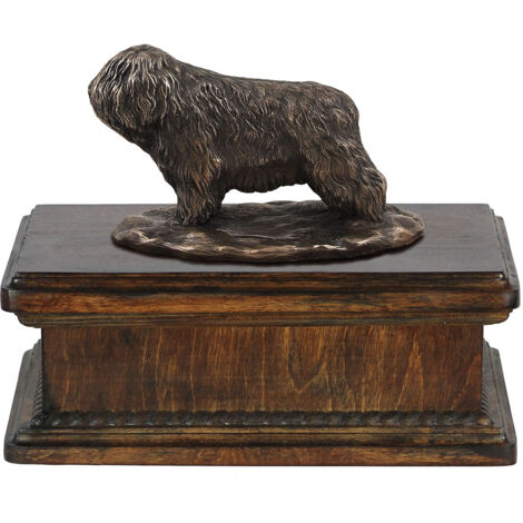 Perro pastor polaco de llanura, PON - urna para cenizas de perro, urna clásica con estatuilla, urna elegante con perro de Art-Dog