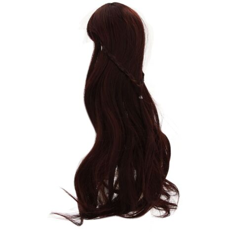 Perruque Bouclée avec Frange pour Poupée BJD 1/3 - Fournitures Coiffure DIY Brun Foncé (20-23 cm)