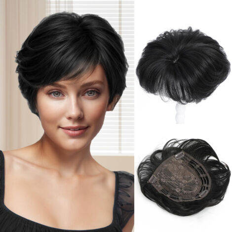 Perruque femme courte synthétique, fibre naturelle pour usage quotidien