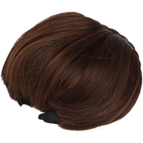 Perruque Frange Femme Synthétique Résistante à la Chaleur - Postiche Frange Marron Clair pour Usage Quotidien