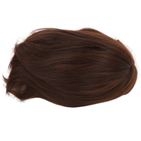 Perruque Longue Bruns Noirs Lisse avec Frange Courte pour Femme