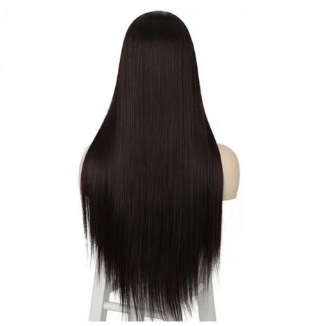 Perruque Longue et Lisse pour Femme - EINNENFFER - 70 cm, Noire, 270 g, Fibres Synthétiques Douces et Naturelles, Confort Optimal, Entretien Facile