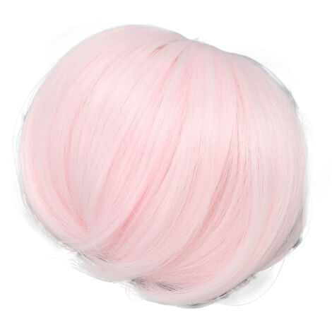 Perruque rose Sakura pour poupée 1/6, cheveux courts souples avec frange droite, accessoire de coiffure pour figurine 6 pouces.