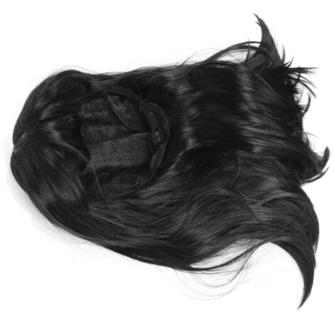 Perruque Synthétique Longue Noire Raide avec Frange - Perruque Réaliste pour Femme