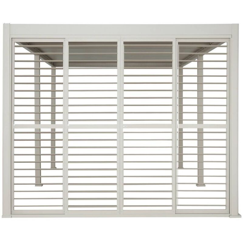 HESPERIDE Persiennes coulissantes pour pergola Evora c&ocirc;t&eacute; 3 m Argile - Hesp&eacute;ride