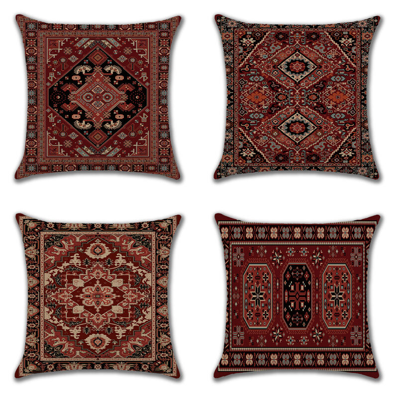 Alwaysh - Persian Geometric Throw Pillow Covers Home Decor Set Of 4 Decorative Throw Pillows 45X45cm