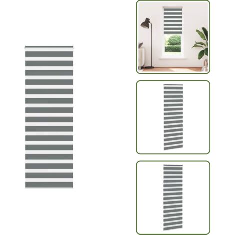 Persiana con cadena - vidaXL Estor cebra gris oscuro 75x230cm tejido ancho 70,9 cm poliéster - Persiana de poliéster