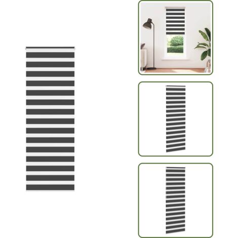 Persiana con cadena - vidaXL Estor cebra negro 90x200 cm tejido ancho 85,9 cm poliéster - Estor enrollable