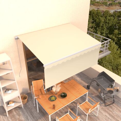Persiana crema - vidaXL Toldo retráctil manual con persiana crema 3,5x2,5 m - Toldo exterior