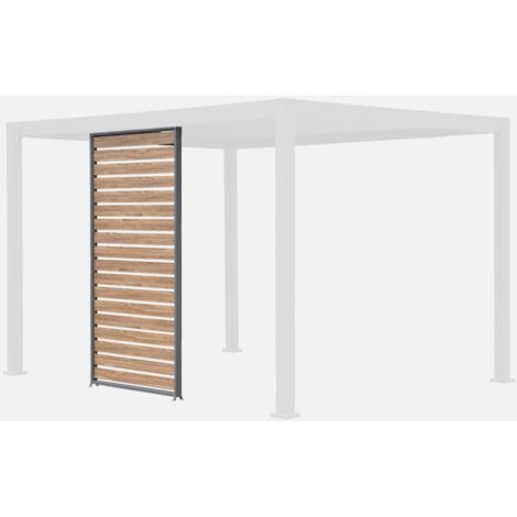 Persiana de 130cm de aluminio efecto madera para pérgola Triomphe de 3x4m