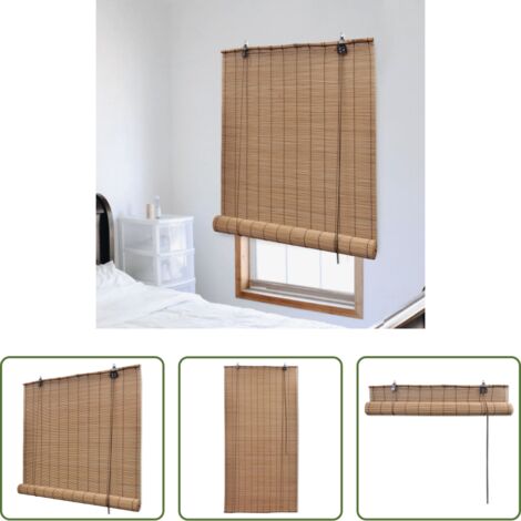 Persiana de bambú -  Persiana enrollable de bambú marrón 150x160 cm