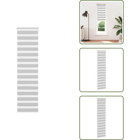 Persiana de tela - vidaXL Estor cebra gris claro 60x230 cm tejido ancho 55,9 cm poliéster - Persiana con cadena