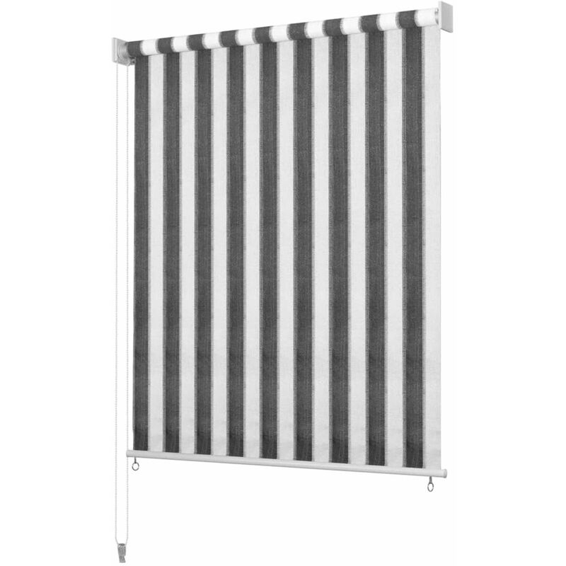 

Persiana enrollable 120x140 cm a rayas gris antracita y blanca