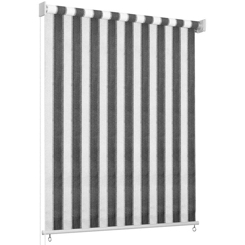 

Persiana enrollable 60x230 cm a rayas gris antracita y blanca