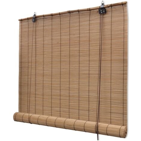 Persiana enrollable de bambú marrón 150x160 cm vidaXL