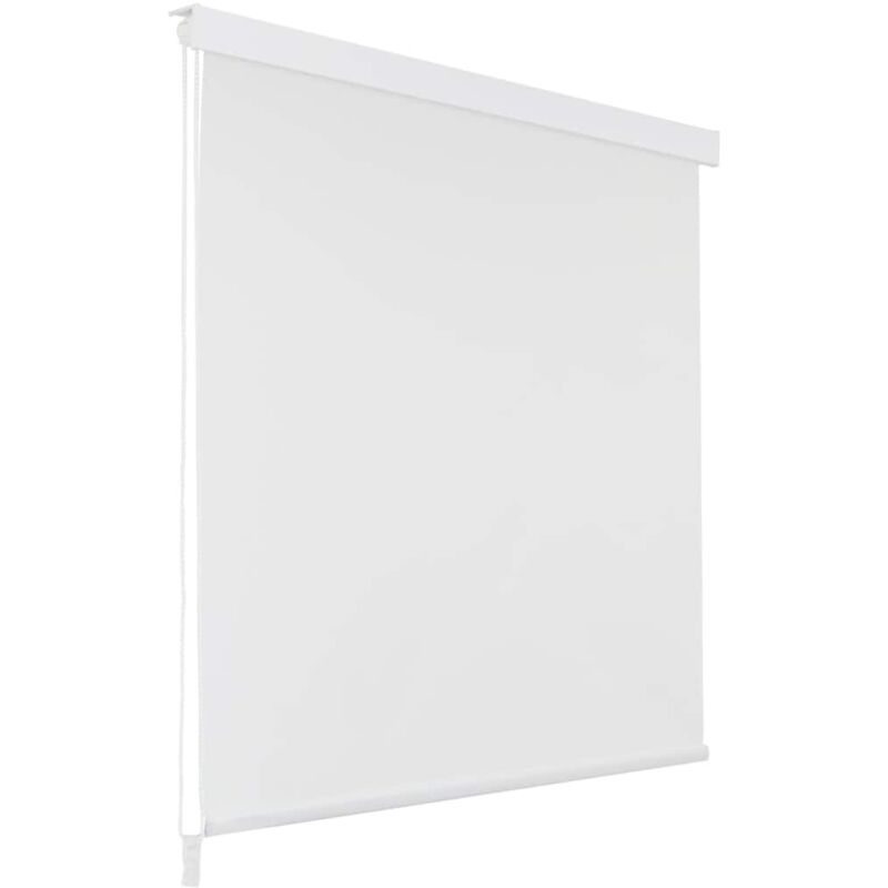 

vidaXL Persiana enrollable de ducha 80x240 cm blanco - Blanco