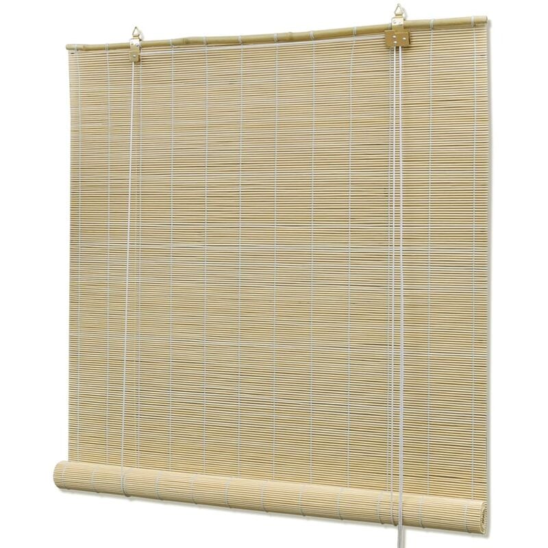 Persianas enrollables de bambú natural 150x220 cm Vidaxl Beige