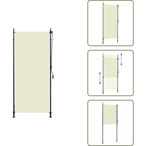 Persiana manual - vidaXL Estor enrollable de exterior color crema 100x270 cm - Tela resistente