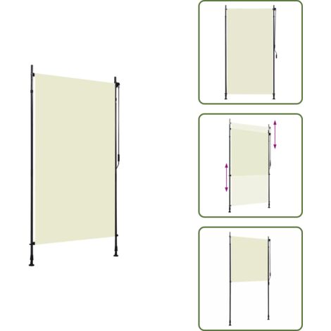 Persiana manual - vidaXL Estor enrollable de exterior color crema 120x270 cm - Estor exterior