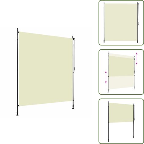 Persiana manual - vidaXL Estor enrollable de exterior color crema 200x270 cm - Estor exterior