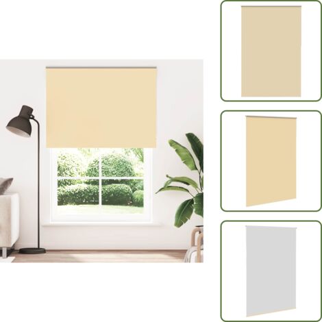 Persiana opaca - vidaXL Estor Enrollable Opaco Beige 155x210 cm Tela Ancho 151,6 cm - Persiana para ventana