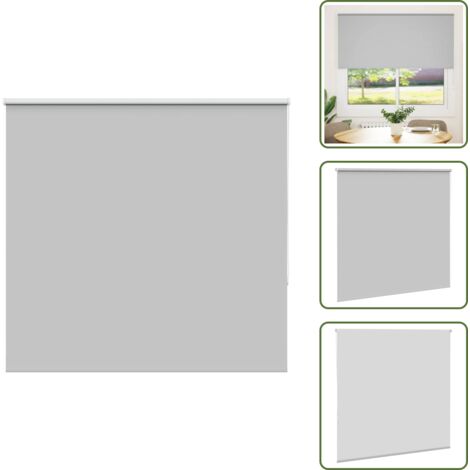 Persiana opaca - vidaXL Estor Enrollable Opaco gris claro 155x130 cm Tela Ancho 151,6cm - Persiana para ventana