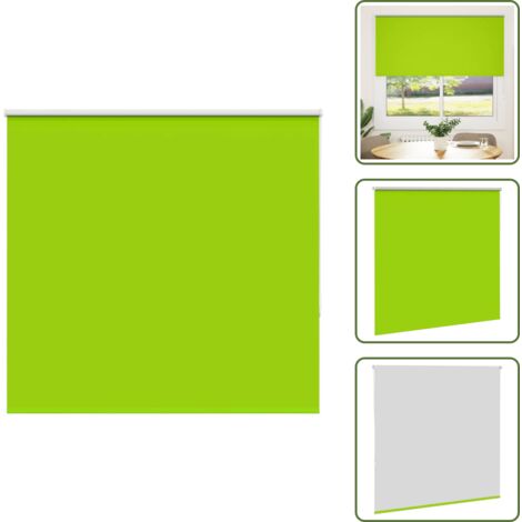 Persiana opaca - vidaXL Estor Enrollable Opaco hojas verde 145x150cm Tela Ancho 141,6cm - Persiana para ventana