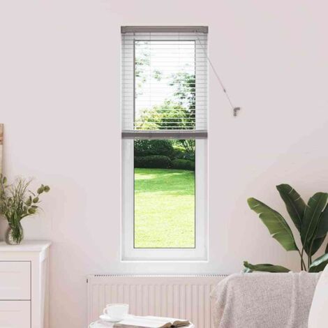 Persiana para Ventana con cortinas Manual Plateado Aluminio