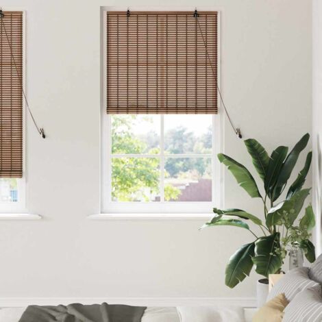 Persiana para Ventana Geométrico Marrón 90 x 220 cm Bambú