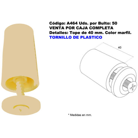 Persiana Top de 40mm con Tornillo Plástico Color Marfil A464