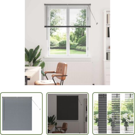 Persianas de aluminio -  Persianas venecianas Manual Gris oscuro 130 x 120 cm Aluminio