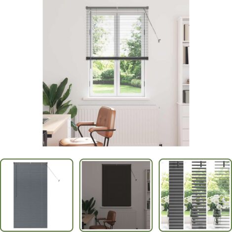 Persianas de aluminio -  Persianas venecianas Manual Gris oscuro 175 x 85 cm Aluminio