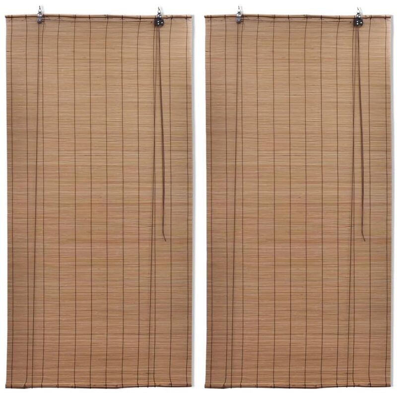 

Persianas enrollables de bambú 2 piezas marrón 80x160 cm - Marrón