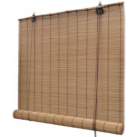 Persianas enrollables de bambu marron 100x160 cm