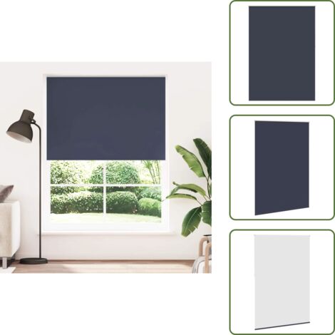 Persianas para dormitorio - vidaXL Estor enrollable opaco 144,4x230 cm Tejido Ancho 140 cm Azul Marino - Cortinas para ventana