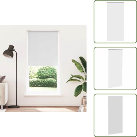 Persianas para oficina - vidaXL Estor enrollable opaco 104,4x230 cm, tela, ancho 100 cm, blanco - Persianas con revestimiento plateado
