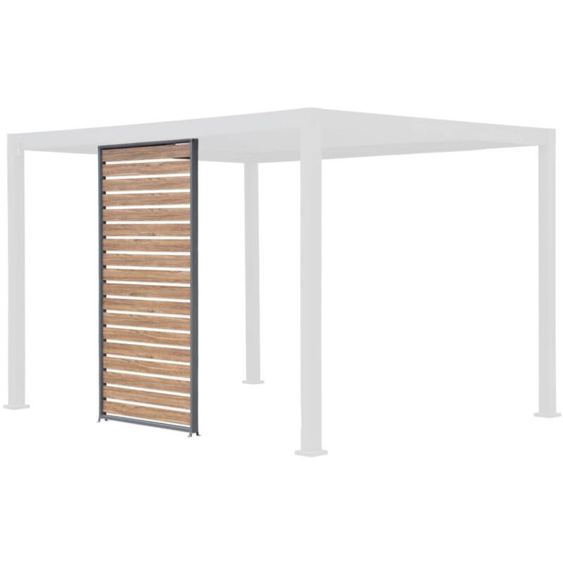 Sweeek - Persienne 130 cm pour pergola bioclimatique Triomphe aluminium effet bois anthracite