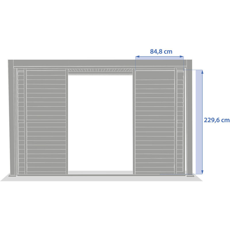 Persienne coulissante pour pergola bioclimatique Evora blanc - 1 3 coté - 3,4 x 2,3m - Hespéride
