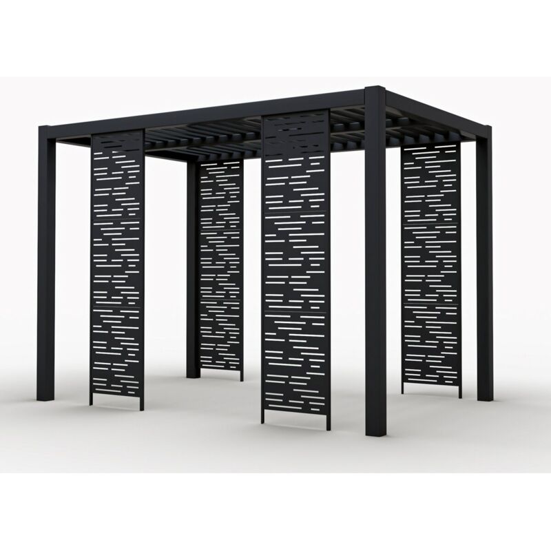 Habitat Et Jardin - Persienne pour pergola bioclimatique Windsor 'Line' 52 x 204 cm - Gris foncé