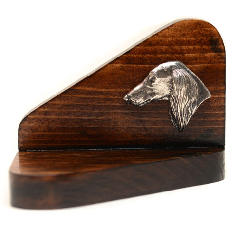 Persischer Windhund, Saluki - Kerzenständer aus Holz mit Hund, Teelichtständer, Hundedenkmal von Art-Dog