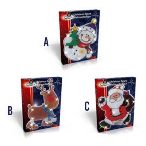 Personaggi 3D Natale Decorazioni Natalizie 22cm 10 LED Funzionamento a batterie