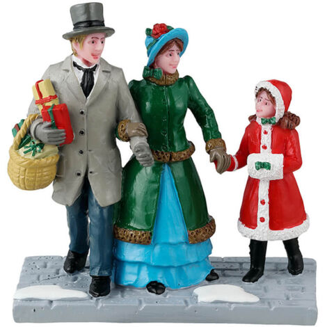 Personaggi per villaggio di Natale "Shopping alla vigilia di Natale"