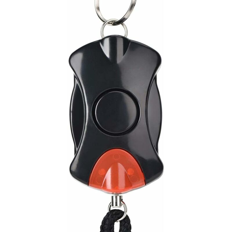 Personal Alarm, Keychain Burglar Alarm - 125dB Emergency Security Pocket Alarm with led Light - Prevention Buzzer for Women and Children (Black)