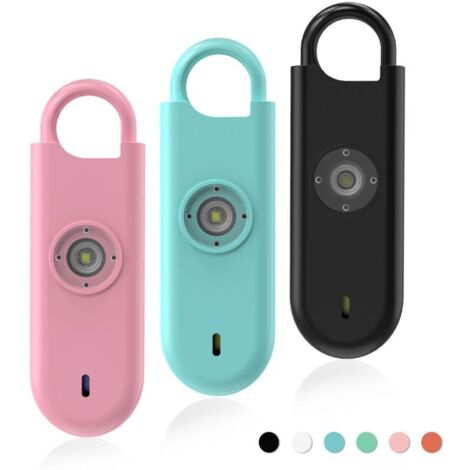 Personal Anti-Assault Alarm 3 Pack - 140 dB Keychain Alarm with LED Flash and Low Battery Warning, Self-Defense Kit for Women