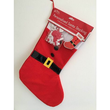Personalised Xmas Santa Stocking with Self Adhesive Letters