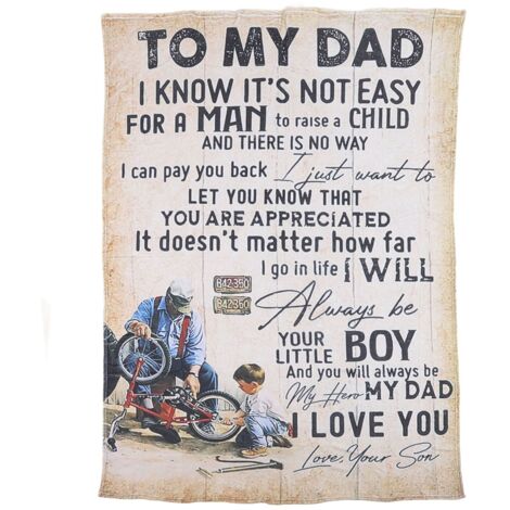 Personalisierte Decke für Papa – Vatertagsgeschenk, Briefumschlag-Motiv, Sofadecke 150 x 200 cm