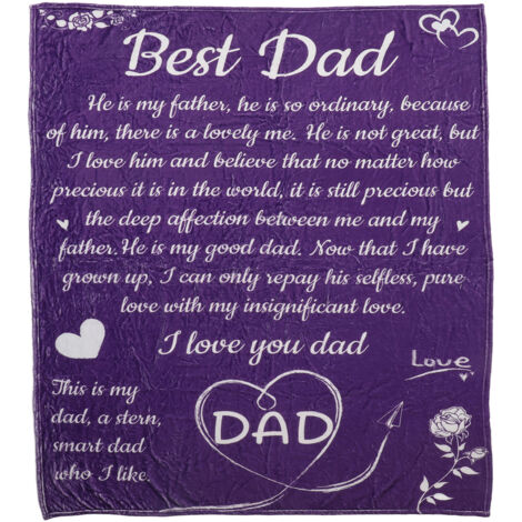 Personalisierte, leichte Fleecedecke mit Alphabet-Motiv für Papa – weich und bequem, 130 x 150 cm – Geschenkidee zum Vatertag