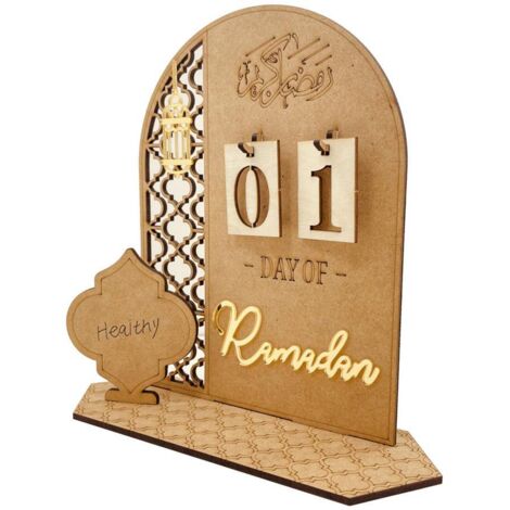 Personalisierter Ramadan-Adventskalender aus Holz, Dekoration und Zubehör für Feierlichkeiten und Gebete