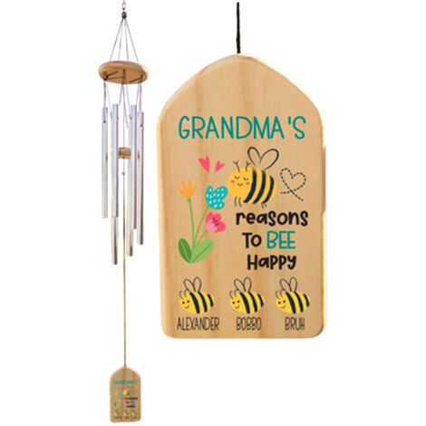 Personalisiertes Bienen-Windspiel für Oma – Einzigartiges Muttertagsgeschenk