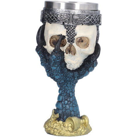 Personalisiertes, totenkopfförmiges Weinglas mit Edelstahl-Innenseite, für den Heimgebrauch